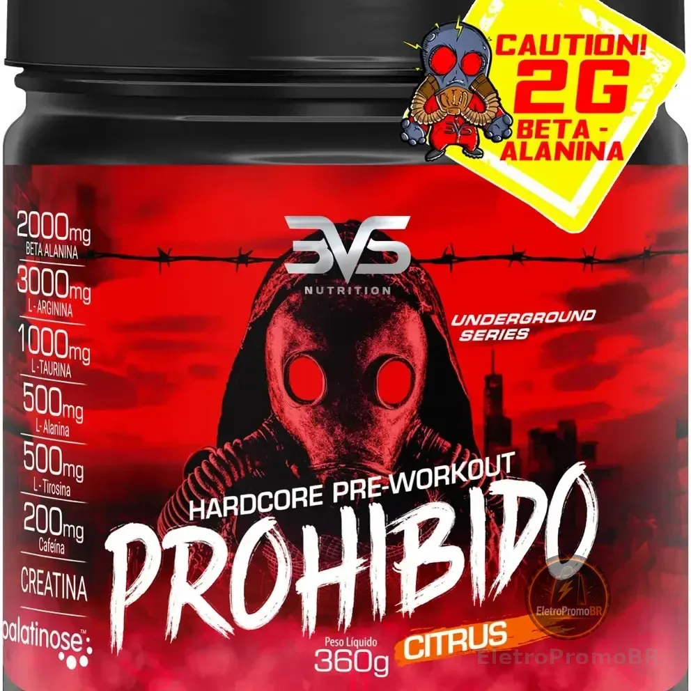 Pré Treino 3vs Suplementos Citrus 360g Com Creatina E Cafeína