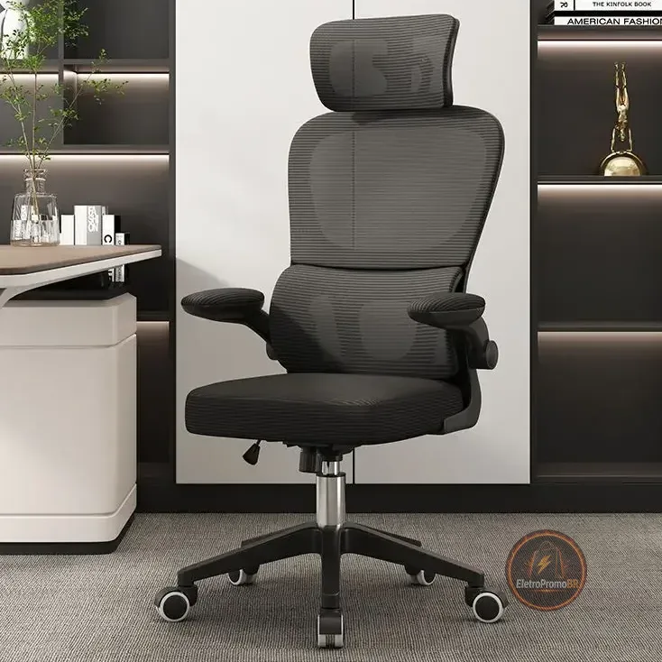 Cadeira Escritório Ergonômica Giratória Com Apoio Lombar Da Python Fly Preto Malha
