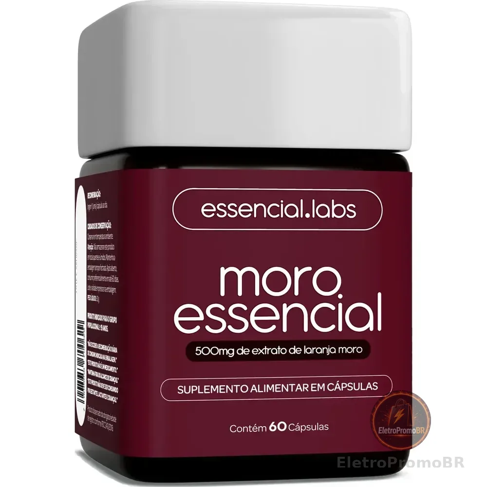 Moro Essencial 500mg - Fórmula Exclusiva Com Máxima Concentração E Pureza - 60 Cápsulas Sem Sabor