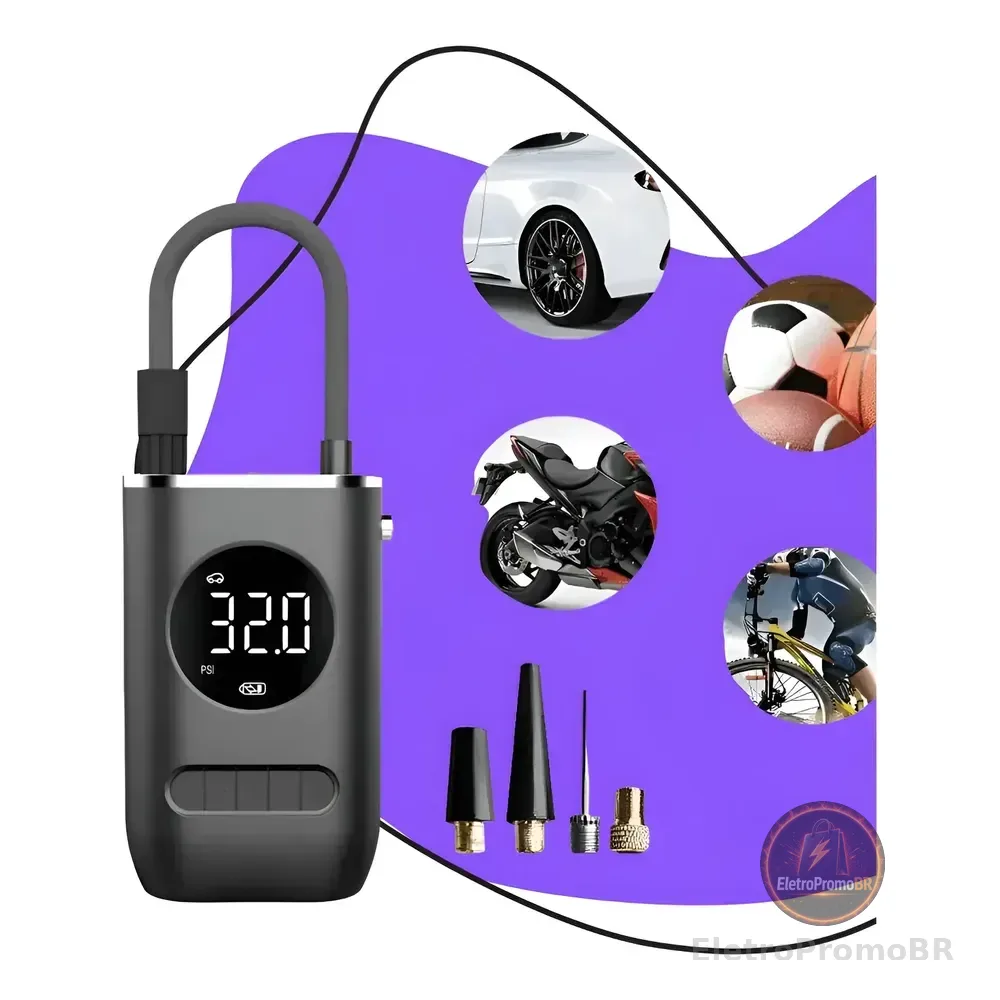 Calibrador De Ar Digital Para Pneu Portátil Compressor Usb