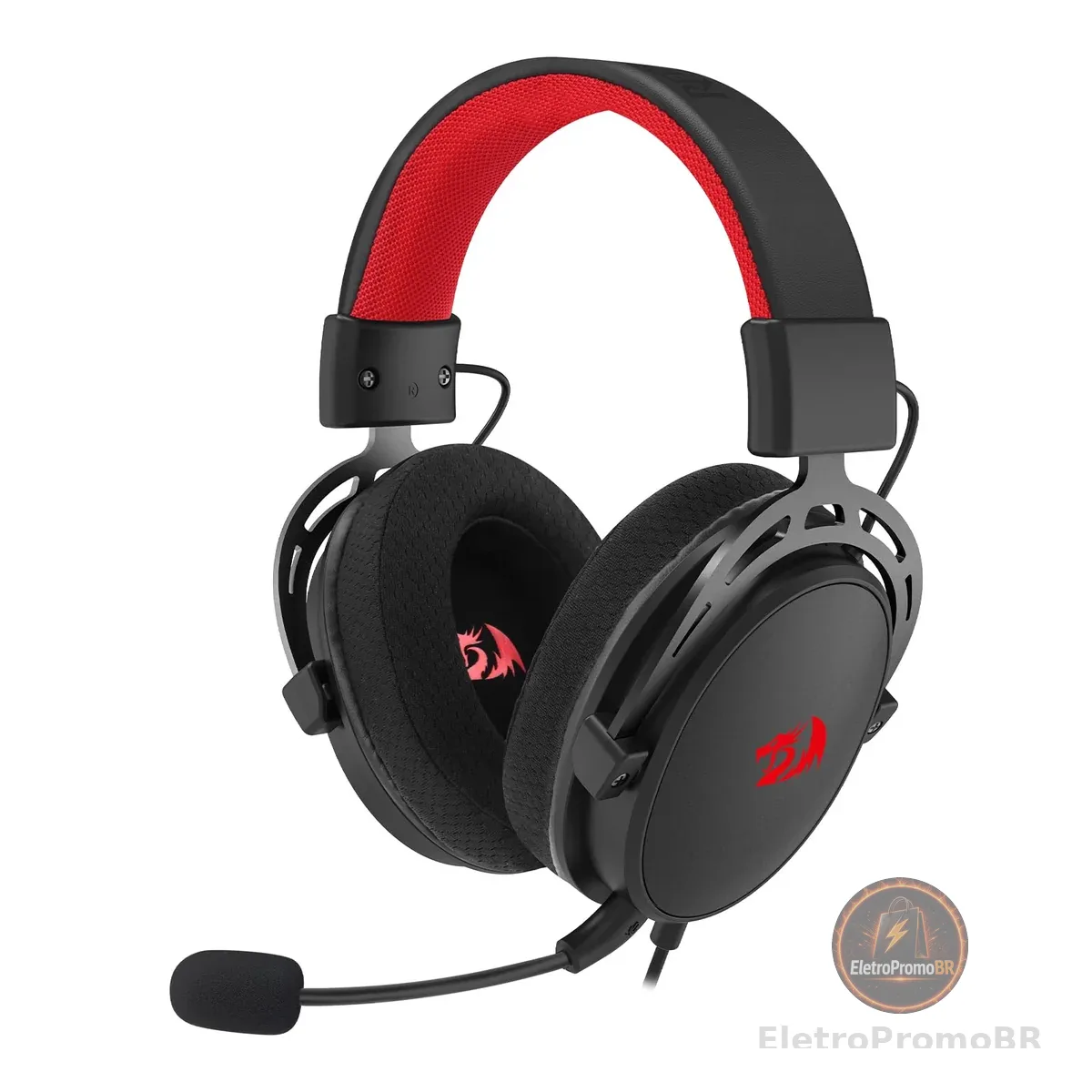 Headset Gamer Redragon Cragblade Preto Drivers 53mm Microfone Removível H541
