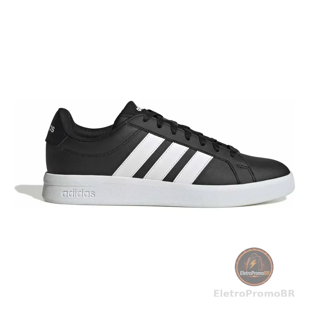Tênis Masculino Grand Court Base 3.0 adidas Cblack/ftwwht/cblack Liso 41 Br