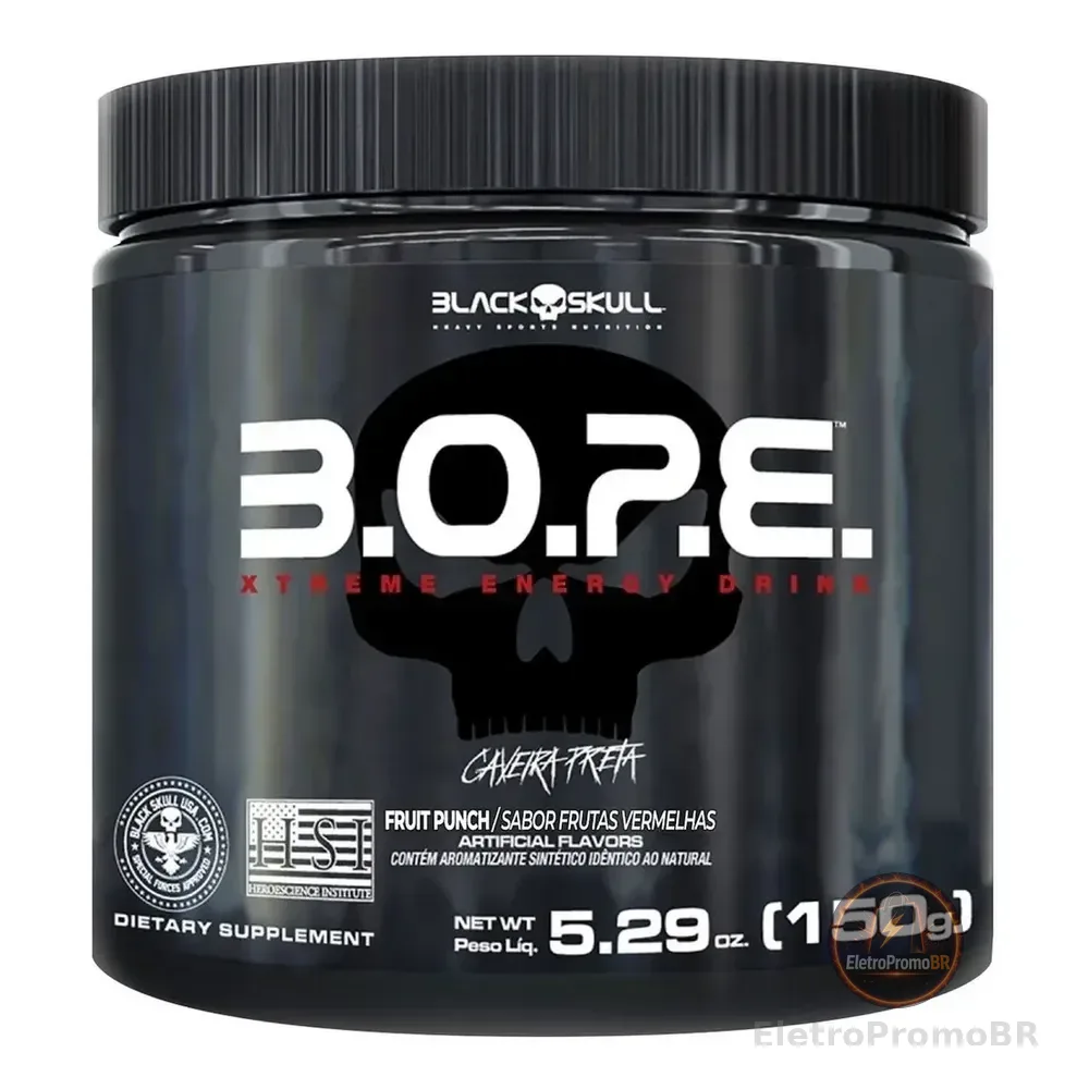 Pre Workout B.o.p.e. Xtreme Energy Drink 150g Black Skull Sabor Frutas Vermelhas Fruit Punch - Frutas Vermelhas