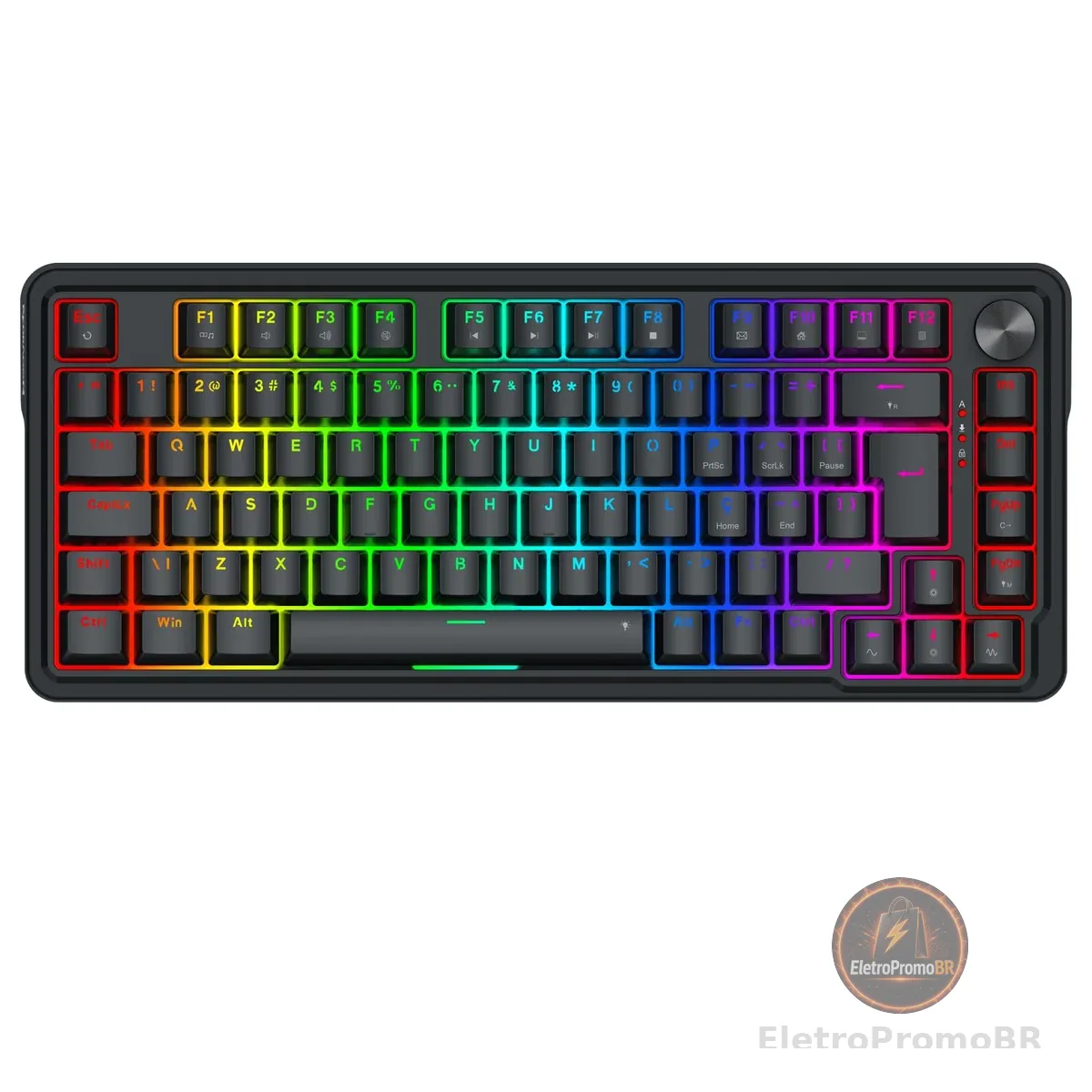 Teclado Gamer Magnético Redragon Ucal RGB Preto 75% ABNT2 8K Polling Rate K673RGB-M