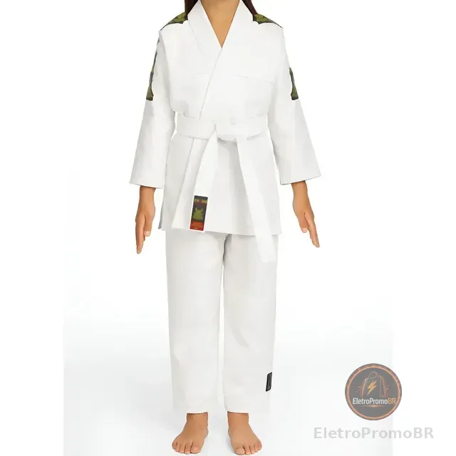 Kimono Judo Jiu Jitsu Infantil Reforçado Kyoshi Faixa Branca