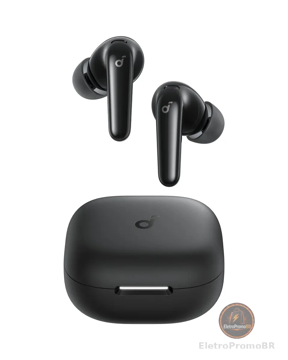 soundcore P31i da Anker, Fone de Ouvido Bluetooth esportivo, ANC Adaptativo | Fone com Tradução, Cancelamento Ruído Adaptativo, Som Alta Resolução, 50H, Áudio Espacial, Carregamento Rápido, IP55