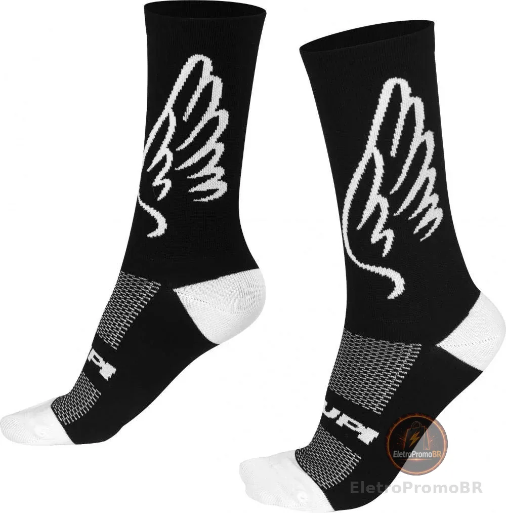 Meia Hupi Run para Corrida Preto/branco, Cor: Preto/branco