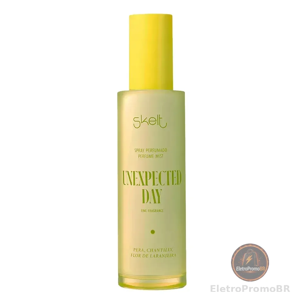 Skelt Body Splash Unexpected Day 100ml | Fragrância Floral Amadeirada Frutada, Laranja, Pêra, Bergamota E Baunilha, Toque De Chantilly, Alta Fixação, Sensação Refrescante | Todos Os Tipos De Pele