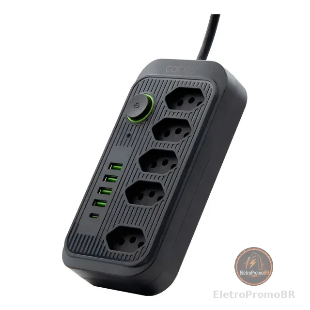 Extensão Coibeu Wkc-541 10 Tomadas 2m 4 Usb Bivolt
