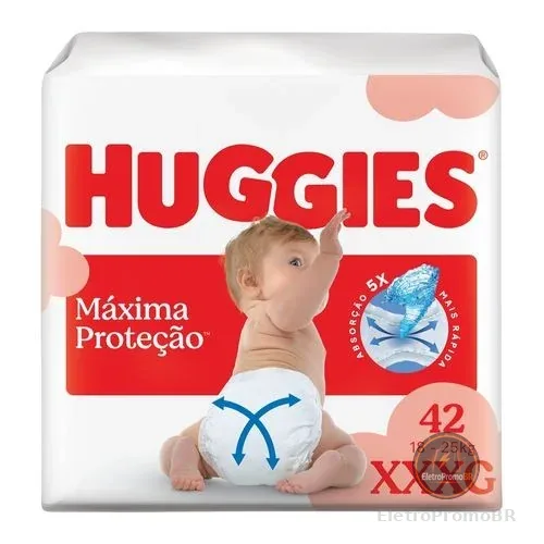 Huggies Fralda Descartável Máxima Proteção XXXL - 42 Un