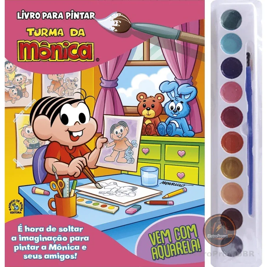Turma da Mônica Livro para Pintar com Aquarela - Mônica