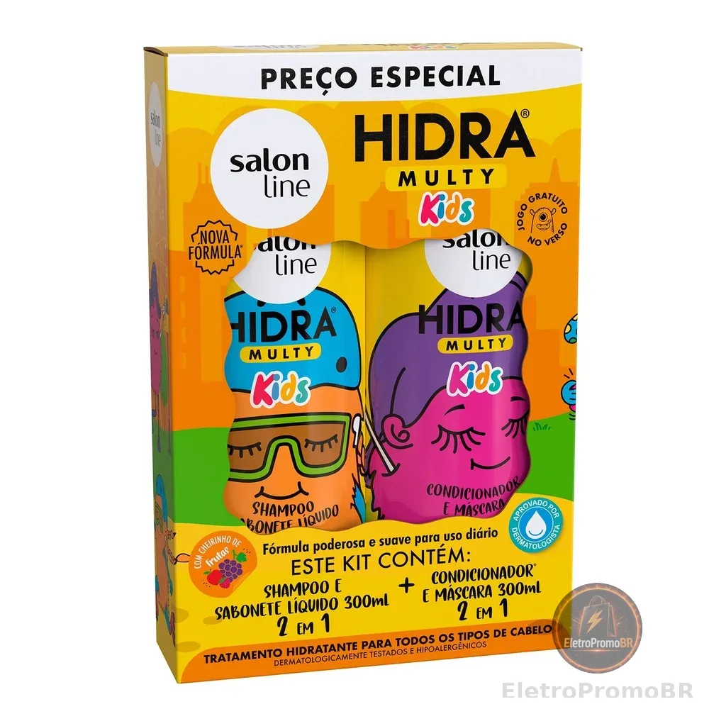 Kit Shampoo + Condicionador Hidra Multy Kids Salon Line 300ml