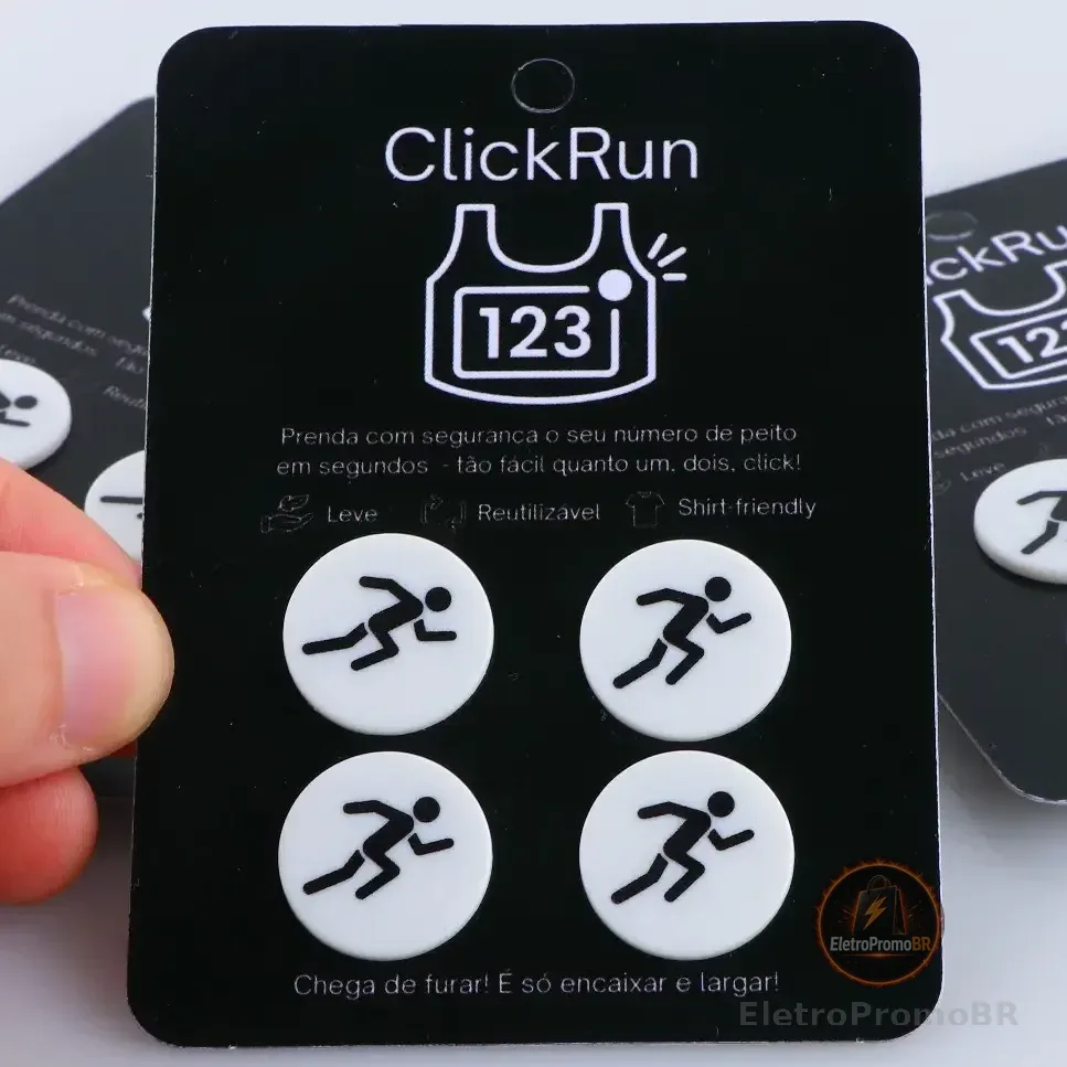 Botão Porta Número Para Corrida - Clickrun Branco Único