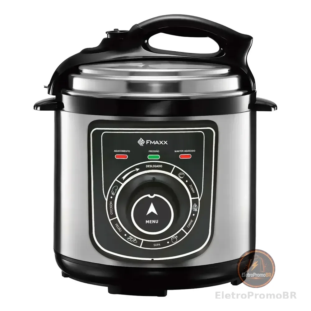 Panela De Pressão Elétrica Fmaxx Kitchen Chef 4 Litros 800w Preto 127v 60hz