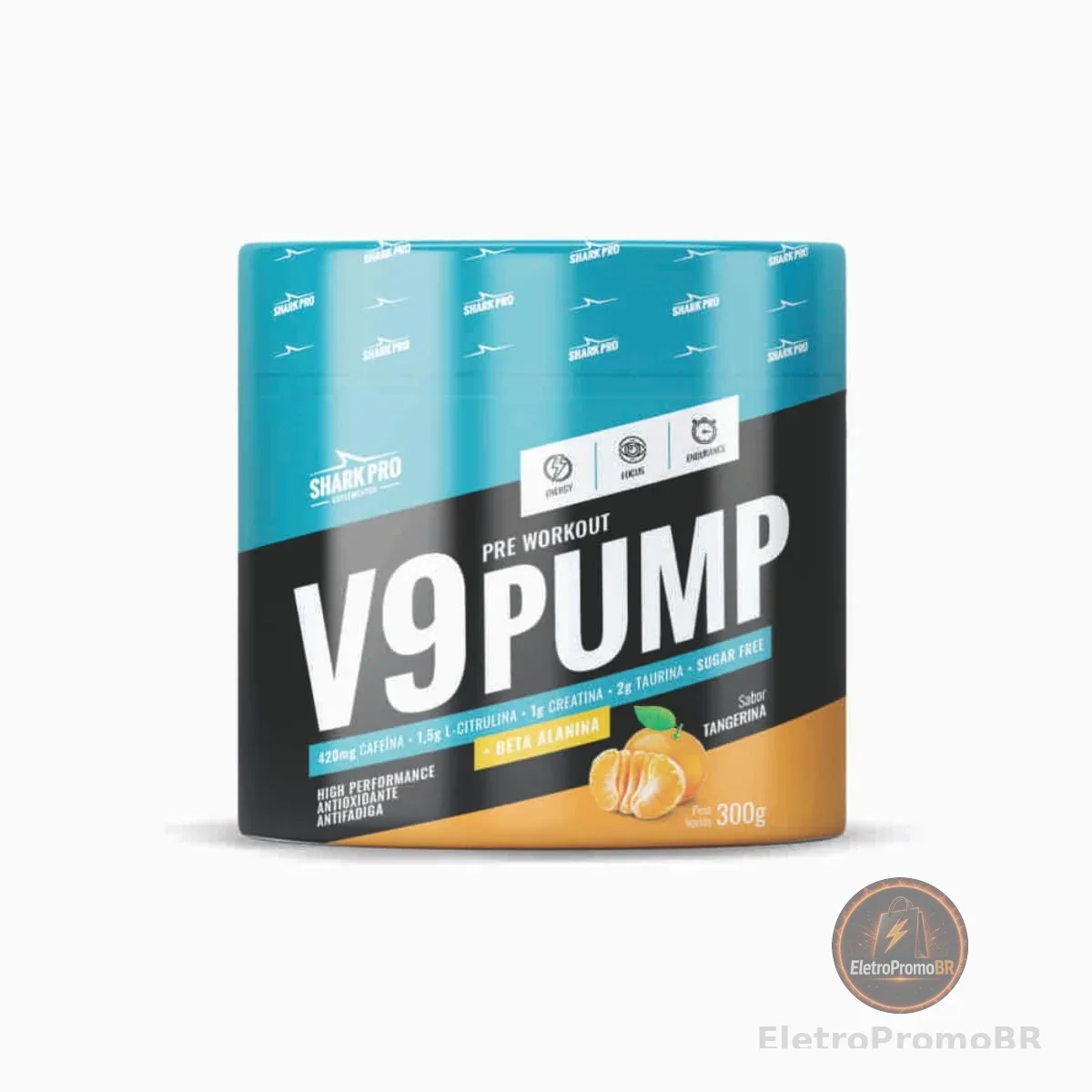 V9-PUMP PRE WORKOUT - PRÉ TREINO 300G SABOR TANGERINA