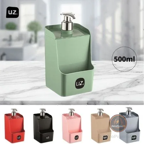 Dispenser Porta Detergente 500ml E Esponja Slim UZ