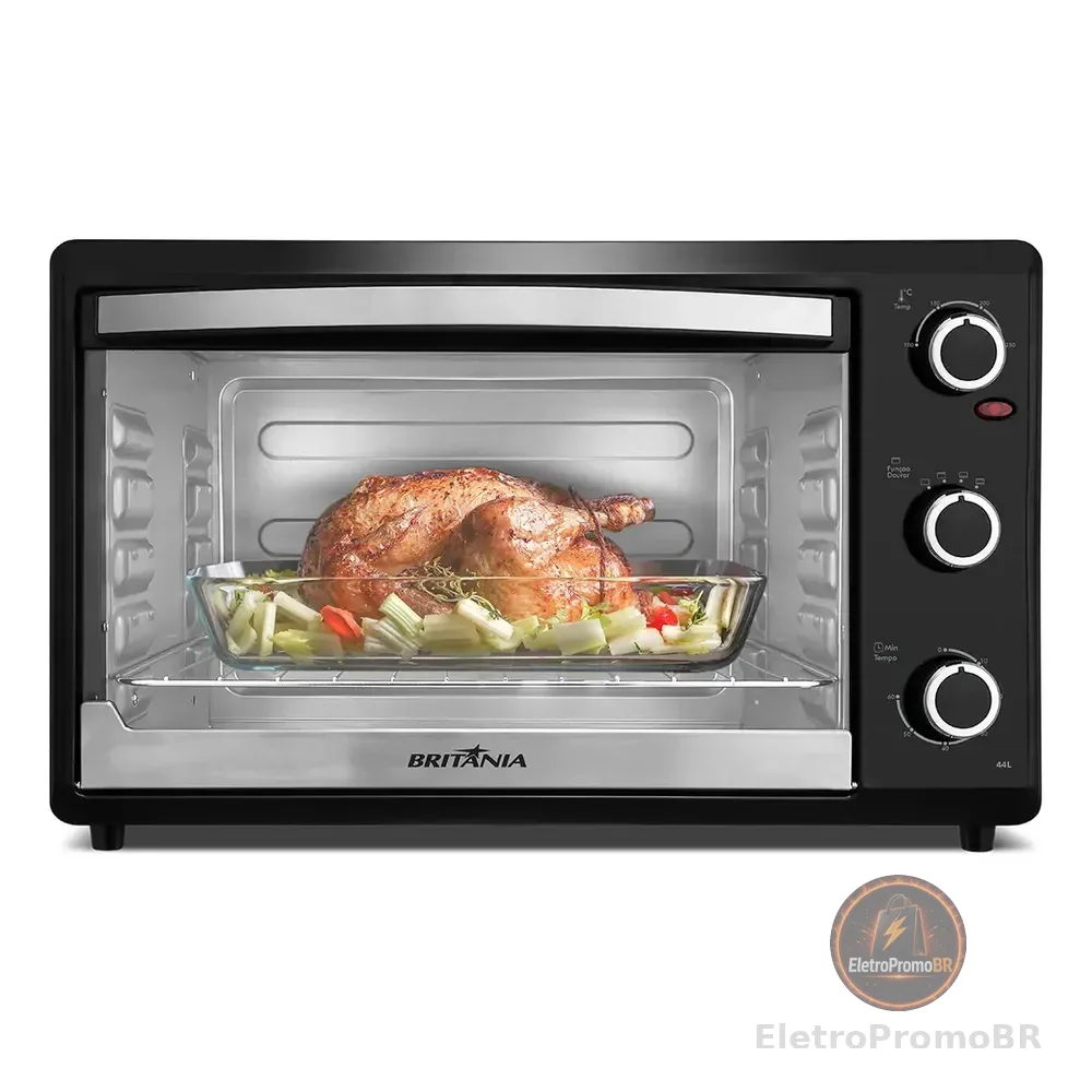 Forno Elétrico Britânia 44L Preto Dupla Resistência 1500W BFE44P