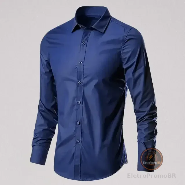 Camisa Social Manga Longa Slim Fit Masculina Clássica