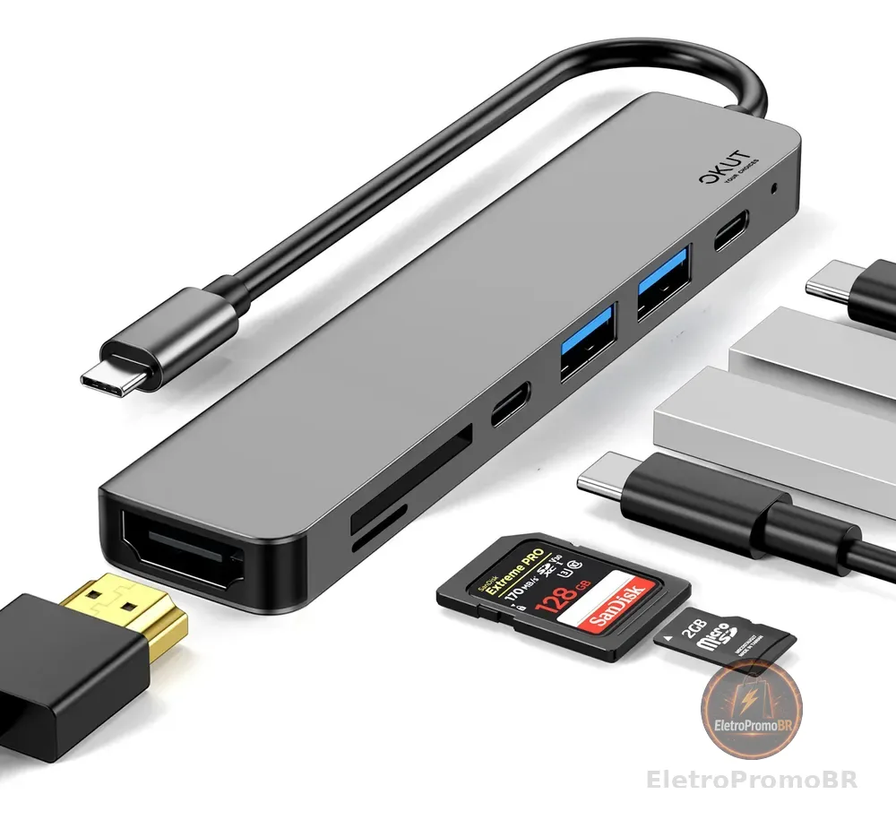 Okut Hub Usb C Hdmi Sd Extensor Tipo C Adaptador Macbook 3.0