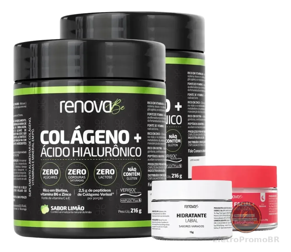 Kit Colágeno Verisol + Balm Labial + Creme Retinol Renova Be