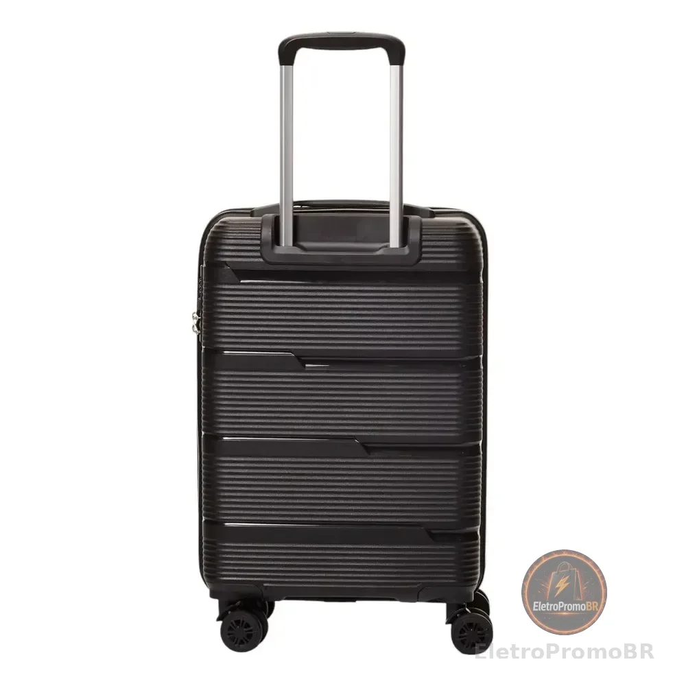 Mala De Viagem Bordo Acapulco Pequena Polo King By Luxcel Preto Lisa Liso