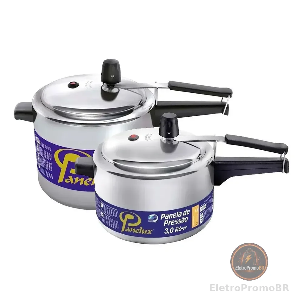 Kit 2 Panelas De Pressão 3,0 E 4,5 Lt Polida Classic Panelux Cinza