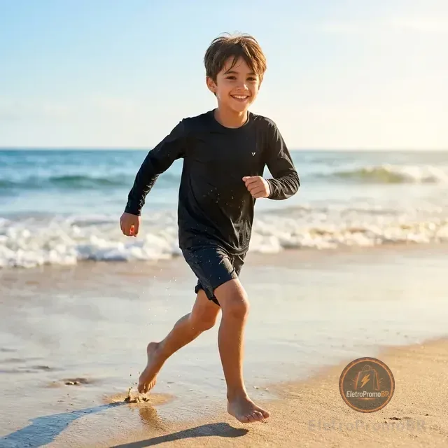 Camisa Térmica Infantil Proteção Solar Uv Blusa Segunda Pele