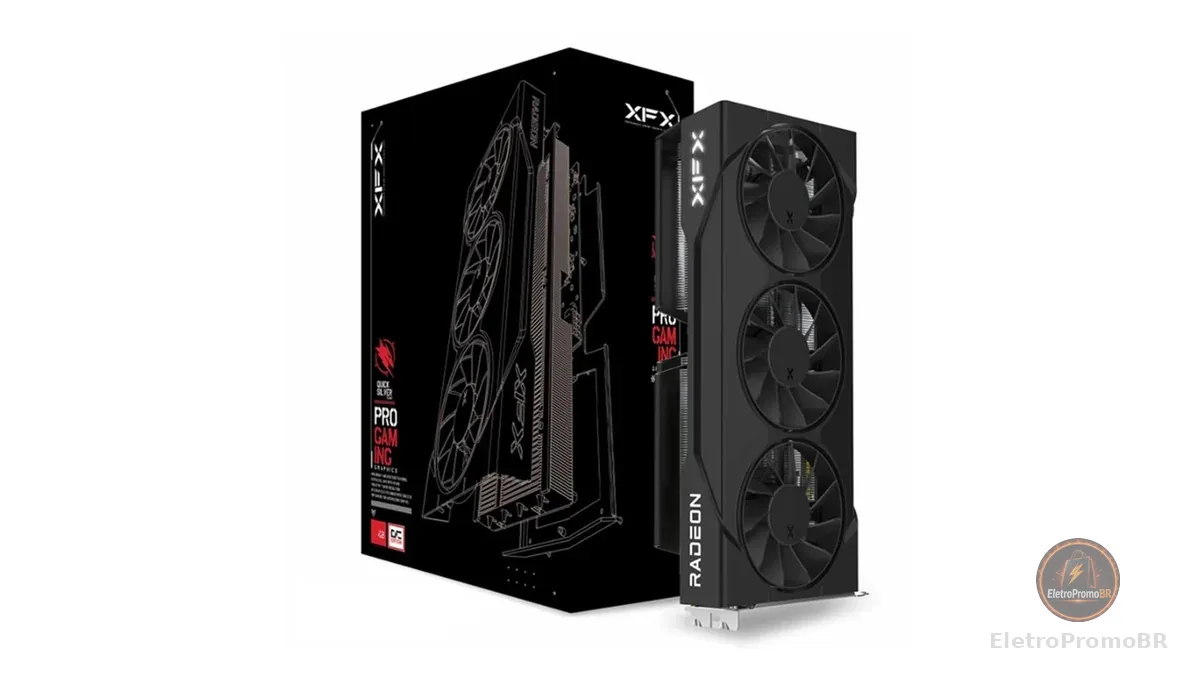 XFX Swift AMD Radeon RX 9060 XT OC Triple Fan Gaming Edition com 16GB GDDR6 HDMI 2xDP, AMD RDNA 4 RX-96TS316B7