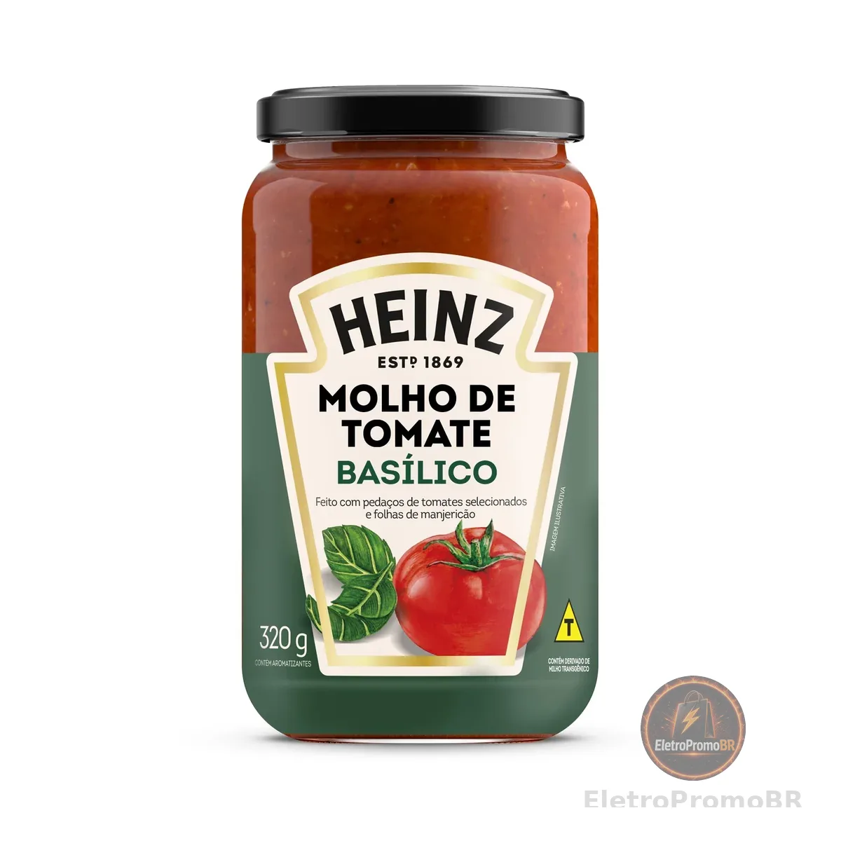 Heinz Molho de Tomate Rústico Basílico em vidro, 320G