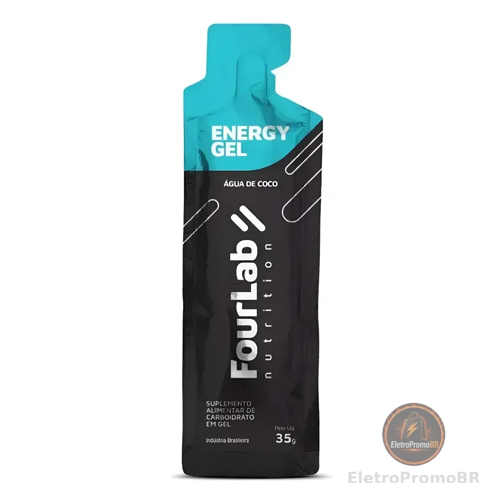 Carbogel Fourlab Caixa Com 10 Saches 35g Energy Gel Sabores Sabor Agua De Coco