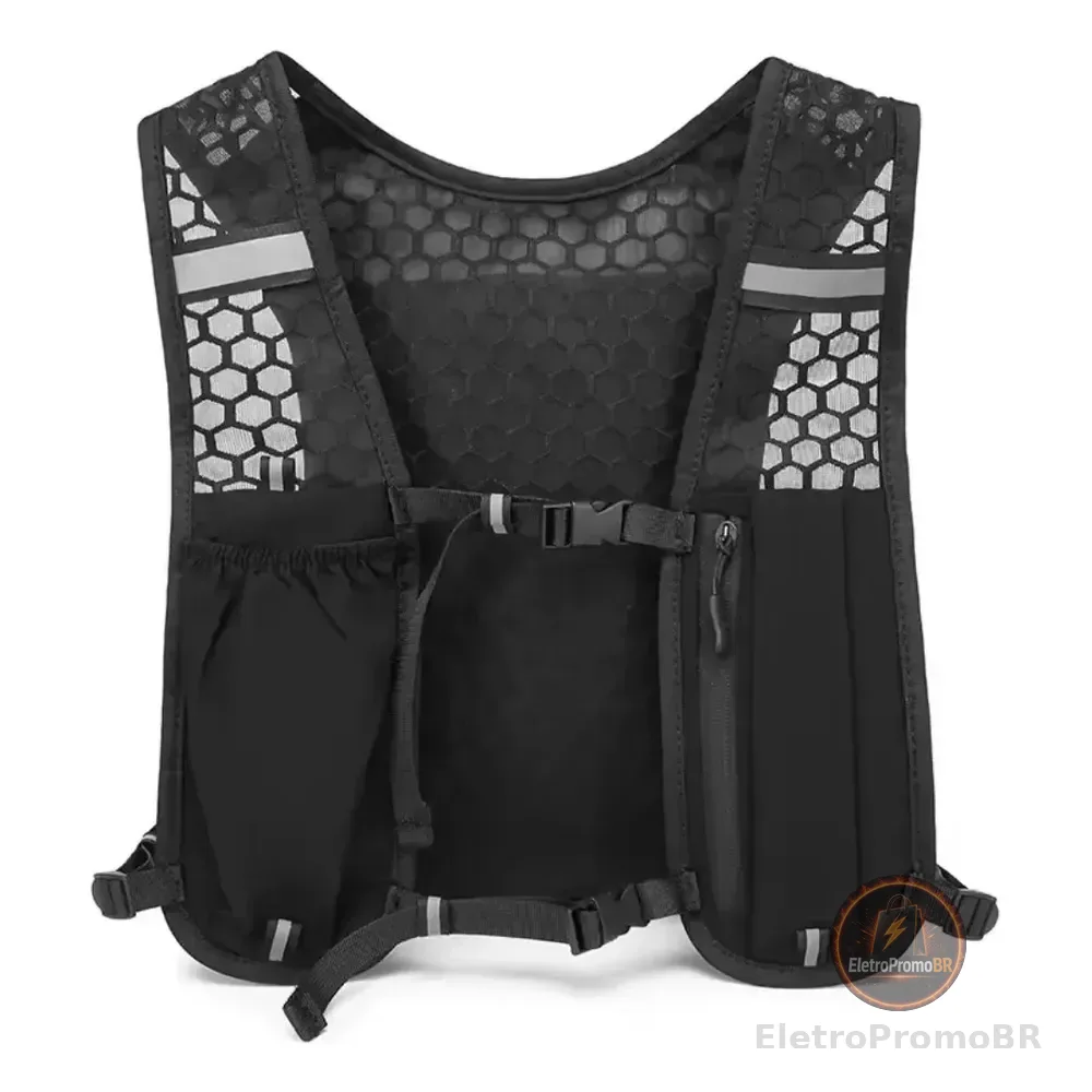 Mochila Colete Hidratação Correr Ajustável Corrida Preto