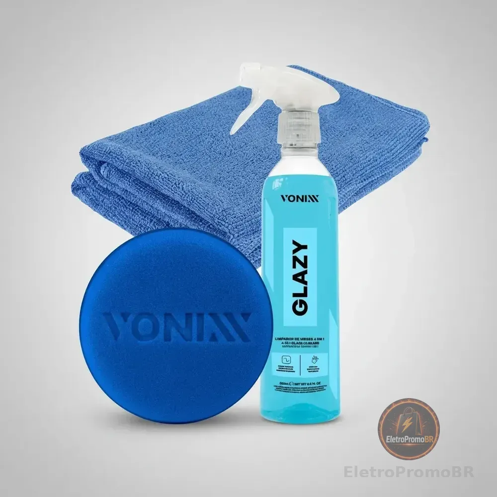 Vonixx Glazy Limpa Vidros 4 Em 1 500ml Reduz Atrito Com Pano Aplicador