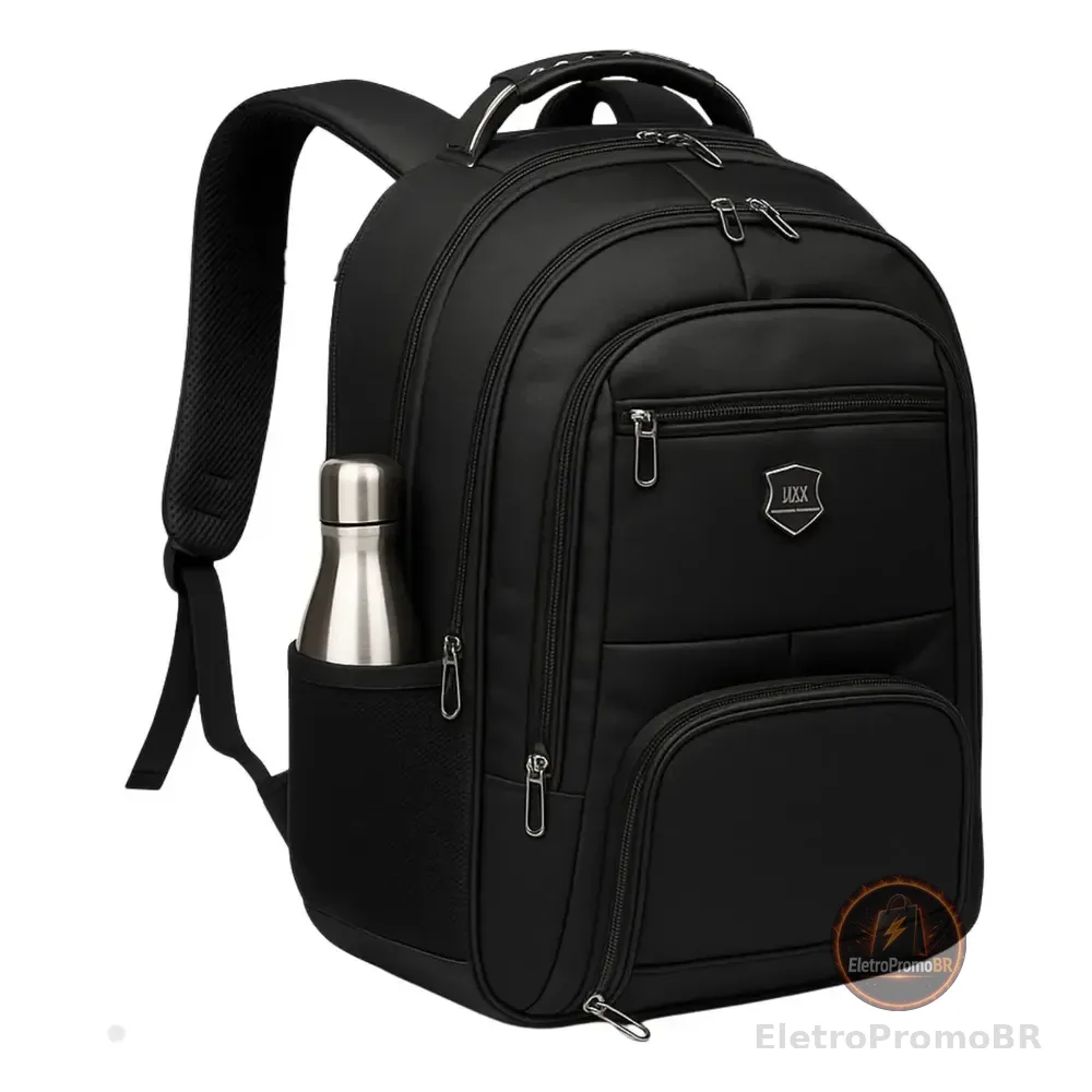 Mochila Masculina Impermeável Faculdade Alça Reforçada 40lts Mochila Preta Reforçada Impermeável Viagem Avião De Bordo