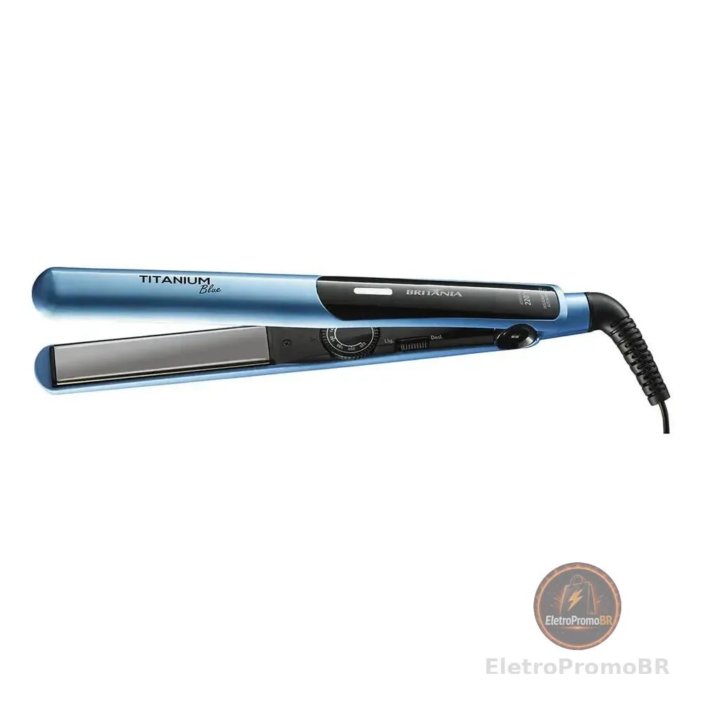 Prancha Britânia Titanium Blue Bivolt Azul 127/220v