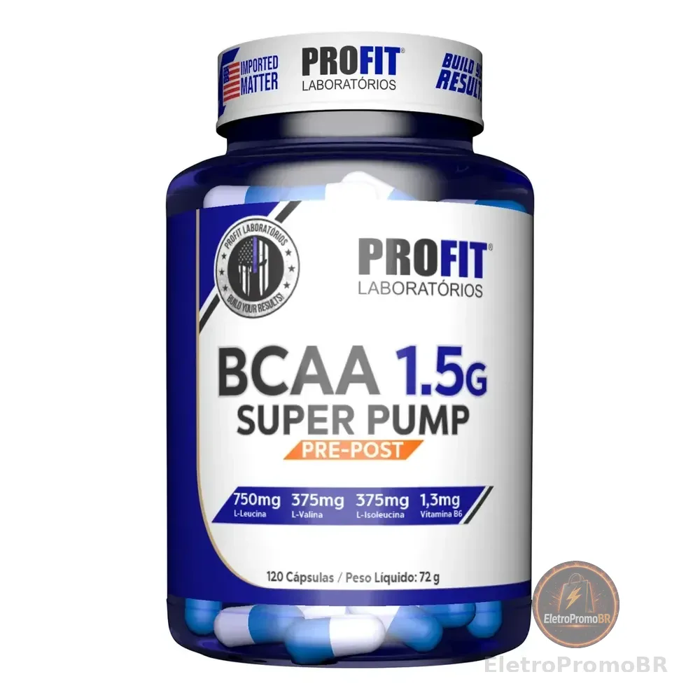 Bcaa Aminoácido 1.5g Super Pump 120caps - Profit Labs Sabor Sem Sabor