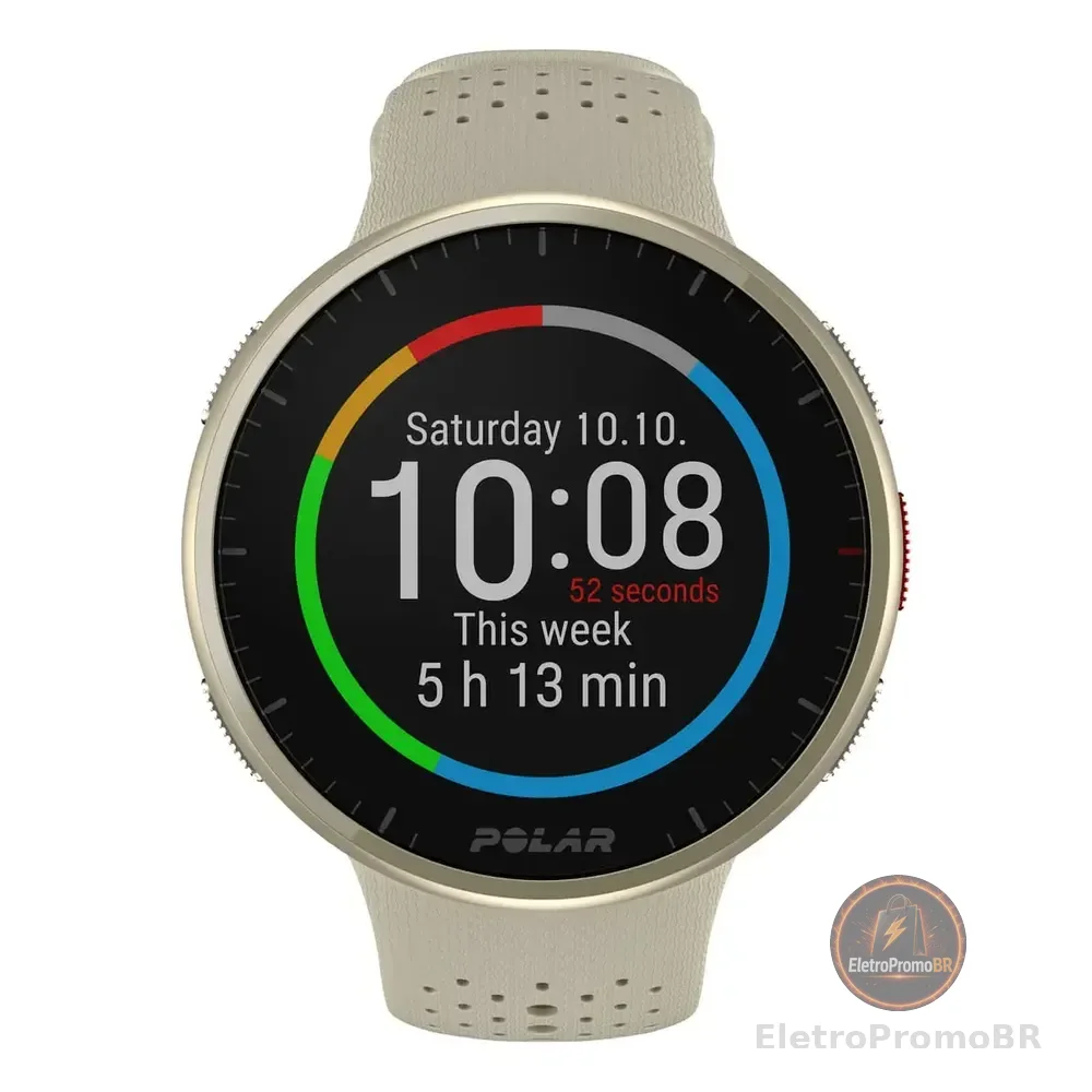 Relógio Esportivo Com Gps Avançado Polar Pacer Pro Dourado Bege