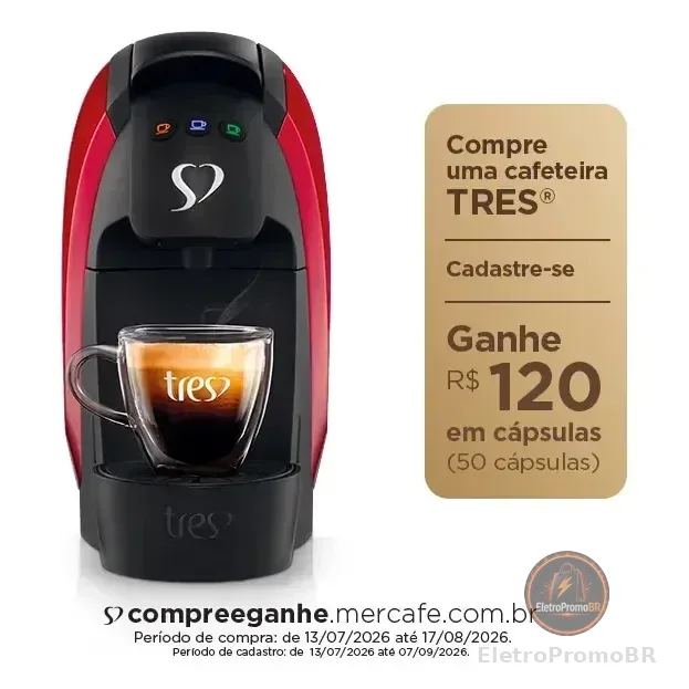 Cafeteira Espresso Luna Vermelha - Tres 3 Corações Vermelho 127v