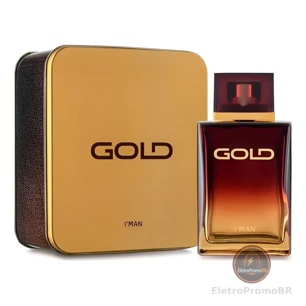 Perfume Deo Colônia Iman Gold Masculino 100ml Ciclo Cosmeticos Lata Decorativa