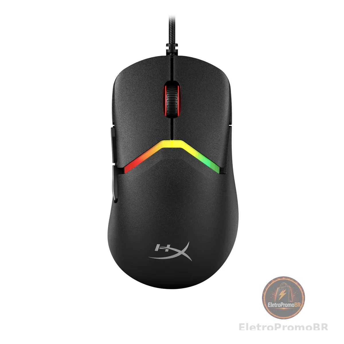 Mouse Gamer HyperX Pulsefire Saga - Design Modular, Switches Ópticos, Sensor de 8000 Hz, até 26000 DPI, 69g, Cabo HyperFlex 2, Preto (A2PB3AA)