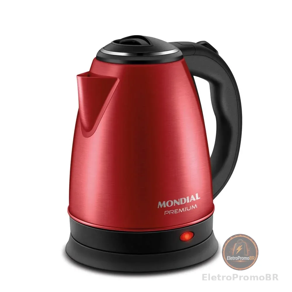 Chaleira Elétrica Mondial Pratic Inox CE-06-R CHALEIRA ELÉTRICA-220V-VERMELHO/INOX