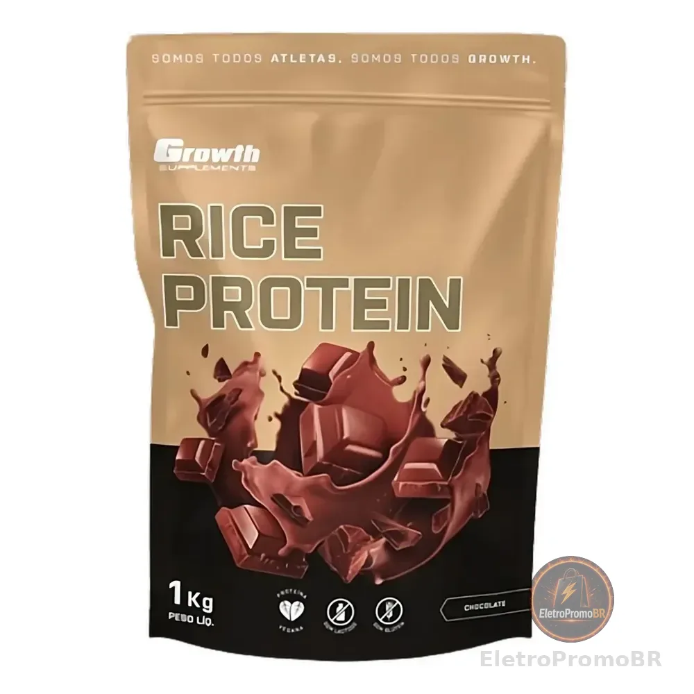Proteína De Arroz 1kg Growth Supplements - Sabor Chocolate Chocolate