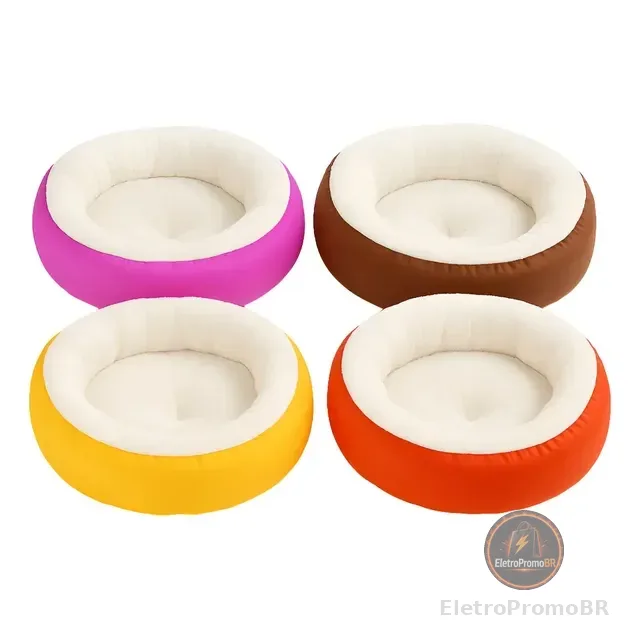 Caminha Redonda Pet Sherpa Cama Para Cães Gatos Macia Quente