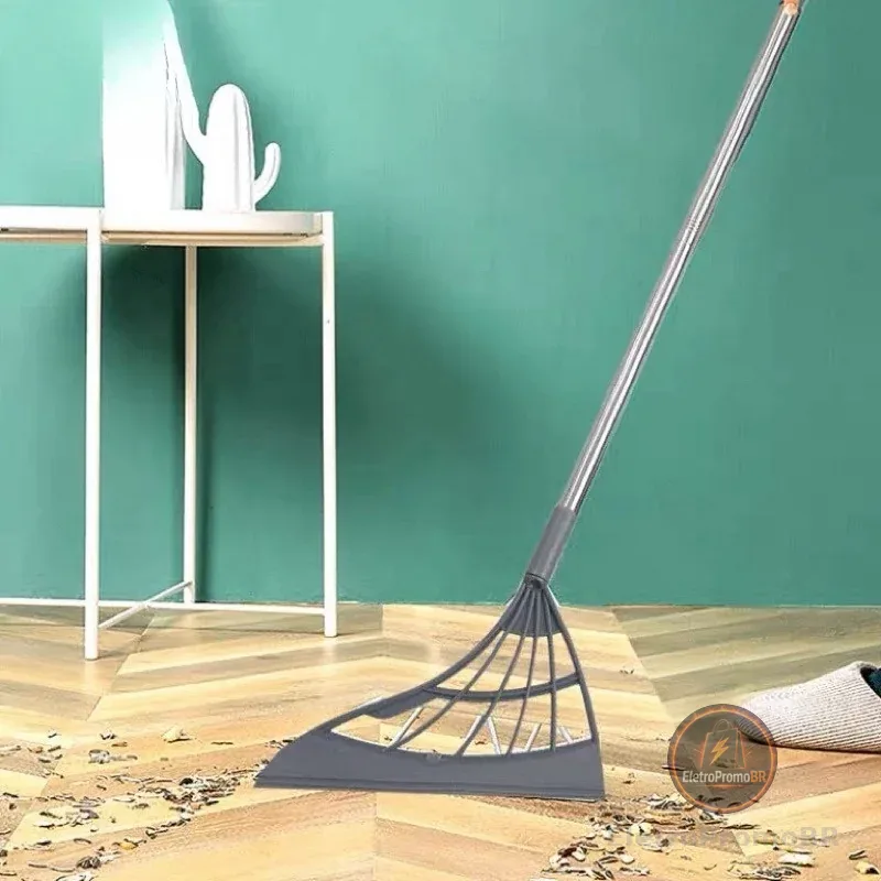 2 Vassouras Mágica Rodo Tira Pelo Limpa Vidro Seca Bem Silicone Cabo Grande 90cm Duhome