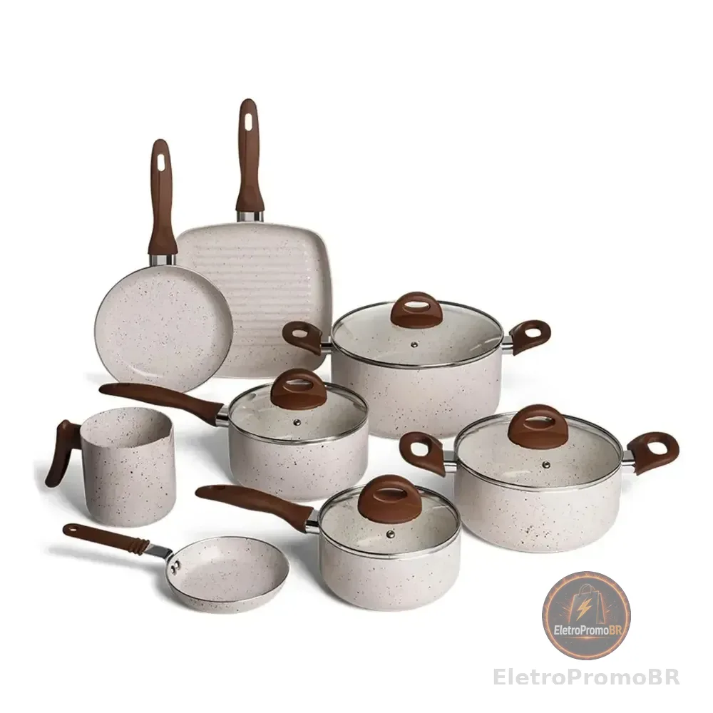 Conj de Panelas 8 Peças Ceramic Life Smart Plus Vanilla - Brinox