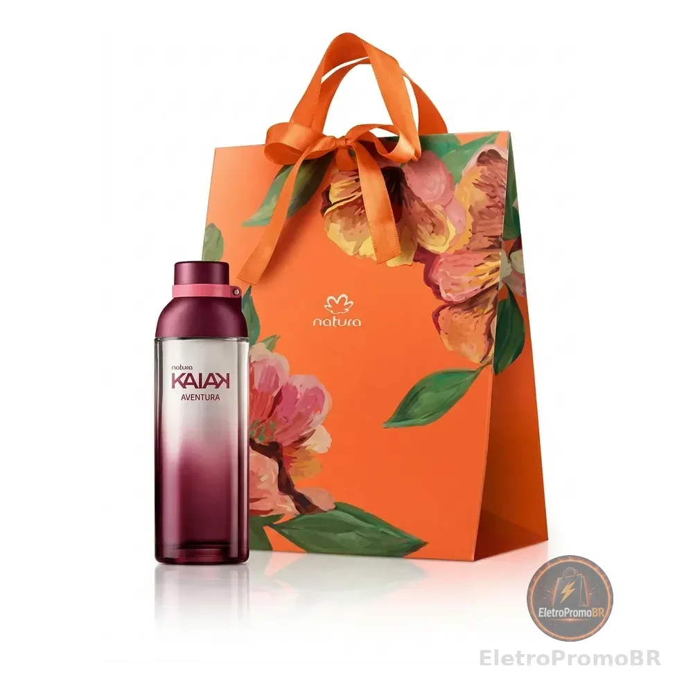 Kit Presente Natura Aventura Feminino: Deo Colônia 100ml + Sacola De Presente Com Laço Tam. M