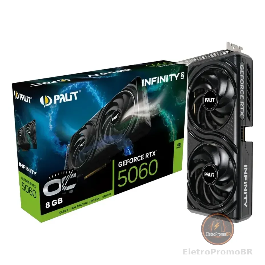 Placa De Vídeo Nvidia Geforce Palit Rtx5060 8gb Infinity2 Oc