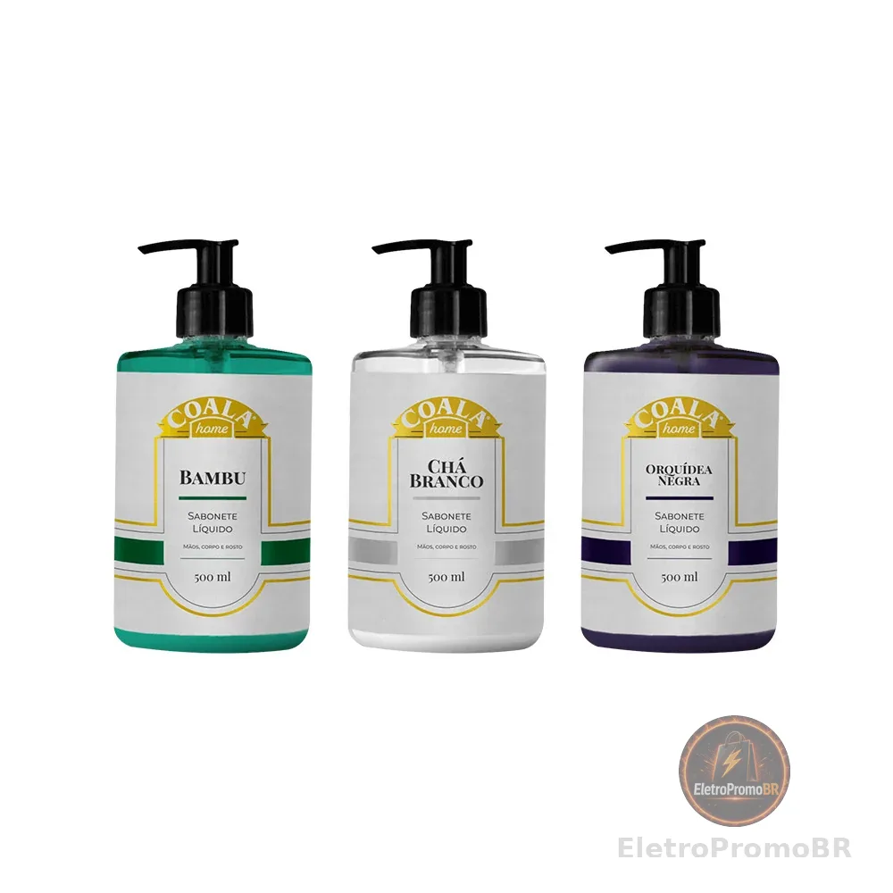 Kit 3 Sabonetes Coala Home + Bambu + Chá Branco+ Orquídea Negra