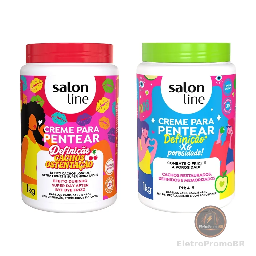 Kit 2 Cremes para Pentear Xô Porosidade & Selagem Máxima e Cachos Ostentação 1kg