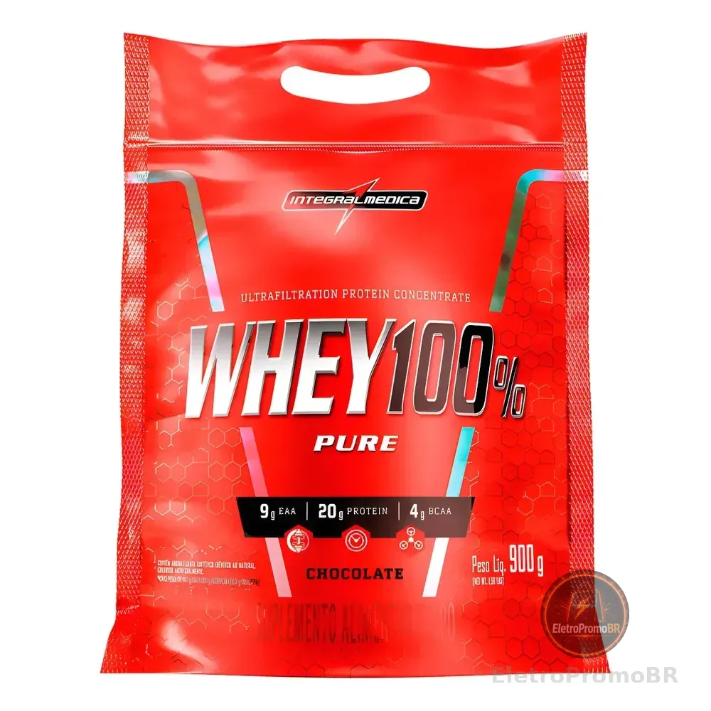 Whey 100% Pure Integralmedica 900g Refil Chocolate Chocolate