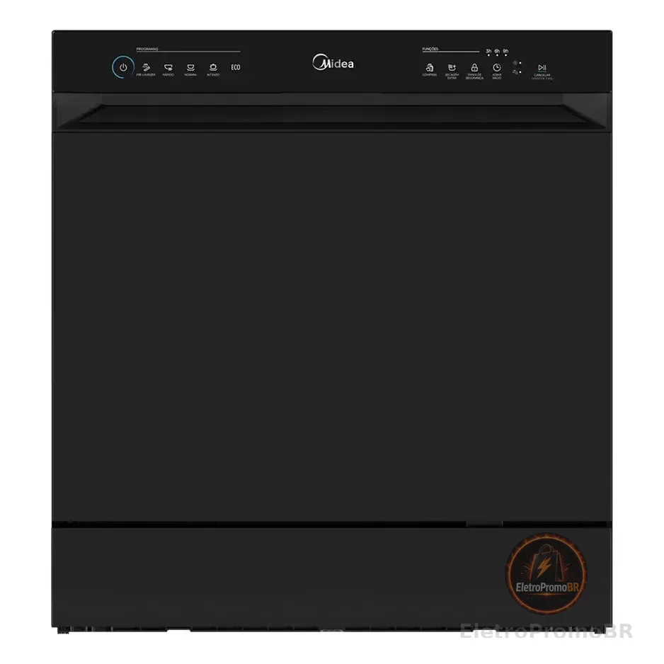Lava Louças 8 Serviços Preta Touch Plus Midea Preto 127v